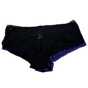 Lot Of 2 Unbranded Women's Size XL 8 Panty Brief Hipster Lace Purple Black NWOT
